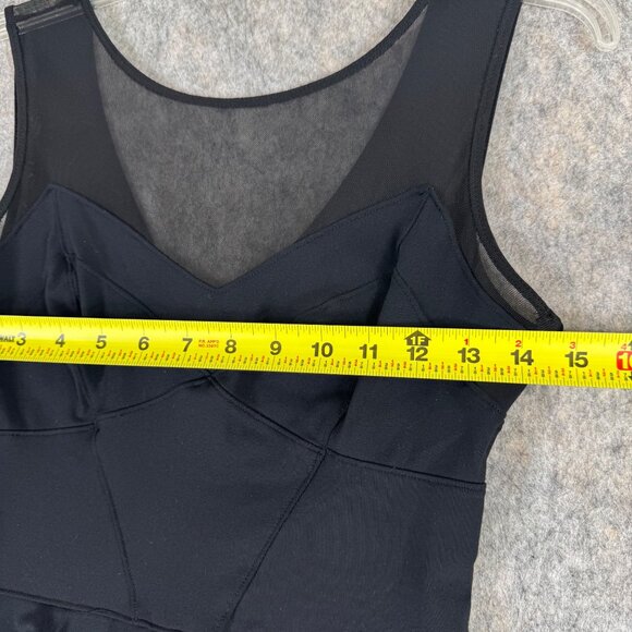 2B Bebe Black Stella Peplum Mini Dress Size XS Stretch Sleeveless Cocktail - Picture 5 of 13